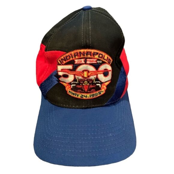 RARE VTG INDYCAR Indianapolis 500 Logo 7 1998 Blue Red Colorblock Cap Hat - Picture 1 of 8